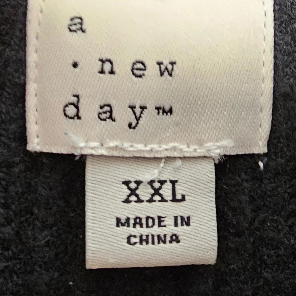 A New Day Cardigan Black White Stripe Open Front Long Sleeve Knit Size‎ XXL EUC - Picture 2 of 4